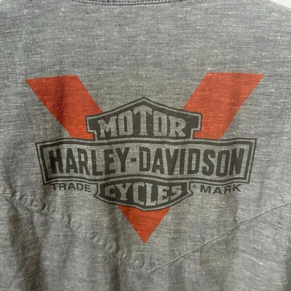 Harley-Davidson Gray Button Up Shirt Sz. 3X - Picture 4 of 8
